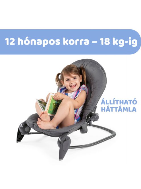 Hooplá 0-18 kg kétfunkciós pihenőszék Moon Grey