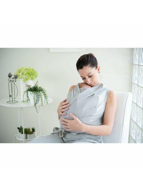 Chicco Boppy Comfy Hug hordozókendő 2,5-9 kg-ig-Silver Green
