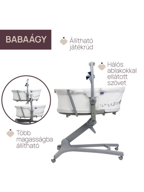 Baby Hug PRO 5in1 bölcső-etetőszék-szék 0-15 kg , 0-3 év