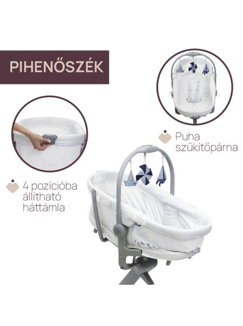 Baby Hug PRO 5in1 bölcső-etetőszék-szék 0-15 kg , 0-3 év