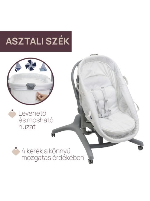 Baby Hug PRO 5in1 bölcső-etetőszék-szék 0-15 kg , 0-3 év