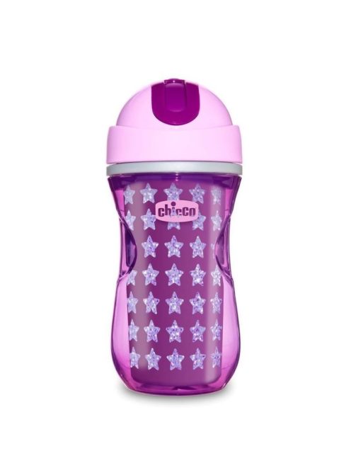 Chicco Sport Cup duplafalú szívószálas itatókulacs lila