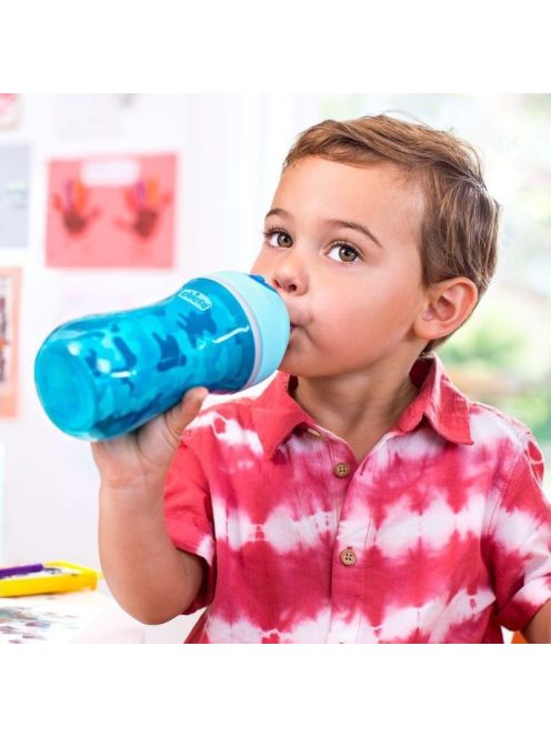 Chicco Sport Cup duplafalú szívószálas itatókulacs kék