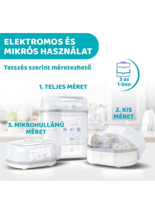 Elektromos gőzsterilizáló 3in1 elektromos és mikrós használat