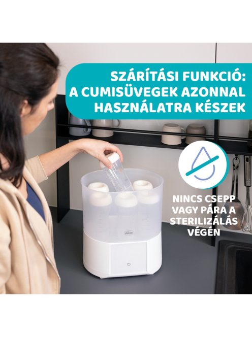 Elektromos sterilizáló és szárító 4 program