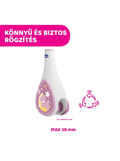 Next 2 Dreams zenélő forgóka - éjszakai fény rózsaszín