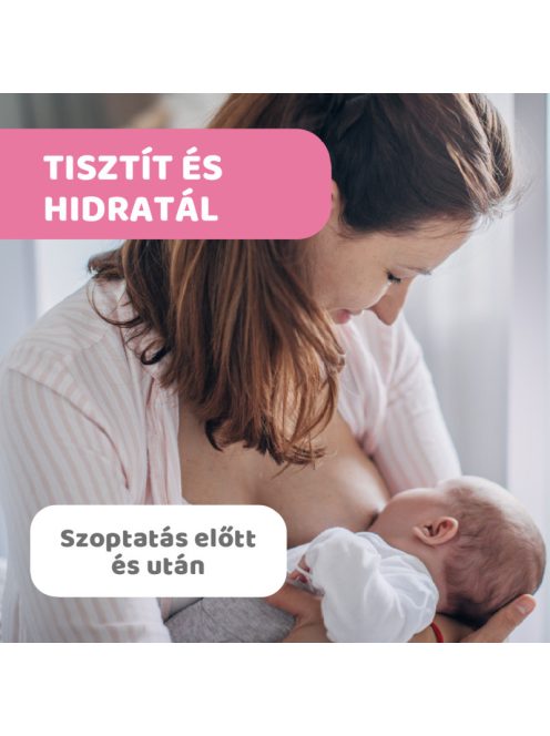 Melltörlőkendő szoptatás előtt és után - 72 db E-vitaminnal, Glicerinnel és prebiotikus Biolin®-nal