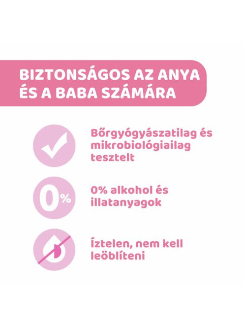 Melltörlőkendő szoptatás előtt és után - 72 db E-vitaminnal, Glicerinnel és prebiotikus Biolin®-nal
