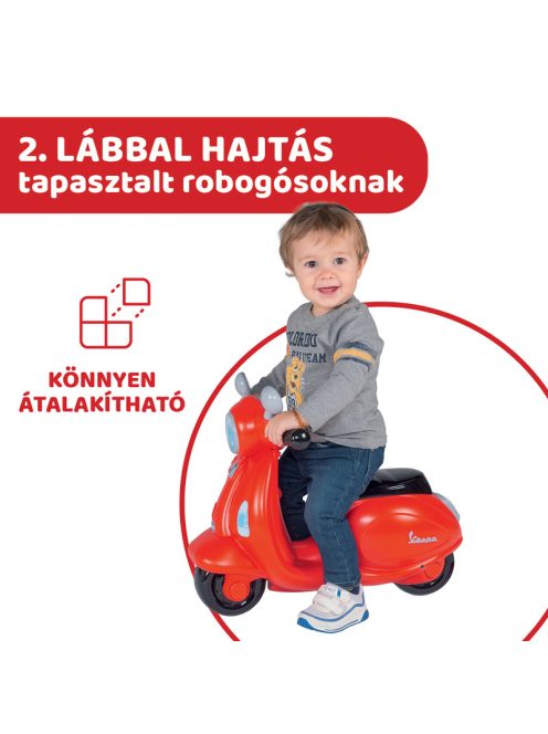 Vespa Primavera robogó 12-36 hó lábbal hajtós piros