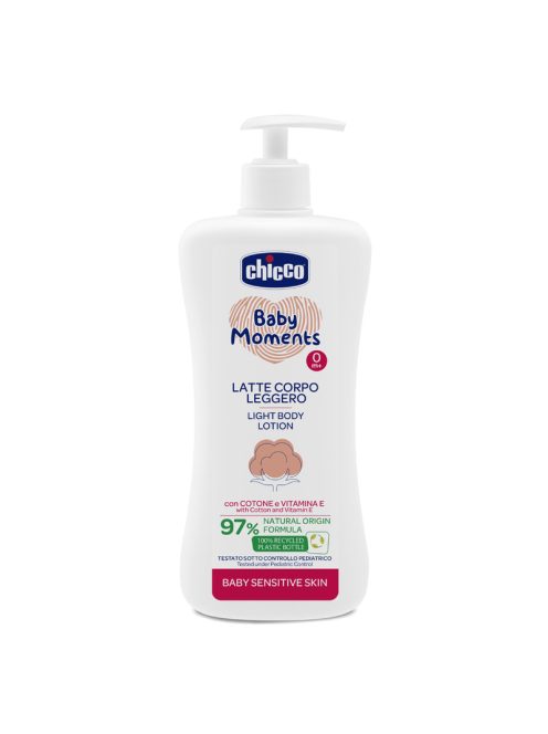 Testápoló tej Light 500 ml - sensitive Baby Moments gyapotmagolaj és E-vitamin, érzékeny bőrre