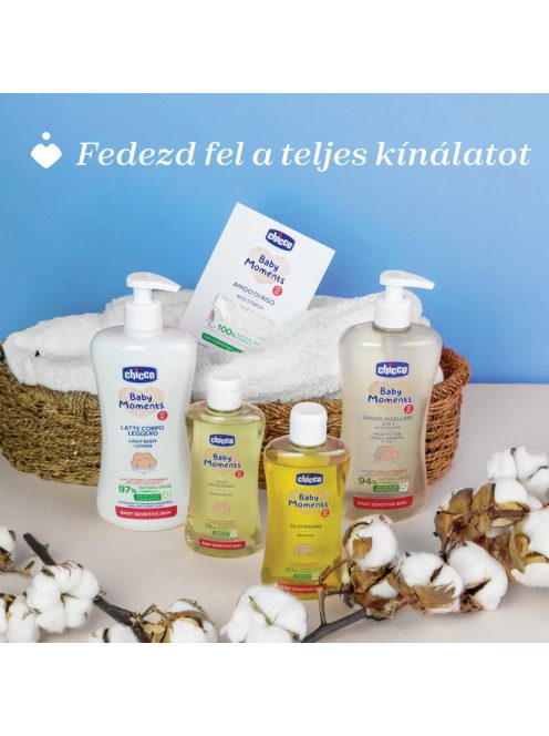 Testápoló tej Light 500 ml - sensitive Baby Moments gyapotmagolaj és E-vitamin, érzékeny bőrre