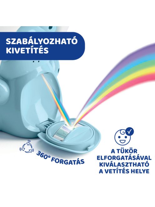 Rainbow Bear - Szivárvány maci zene-fény projektor elemes