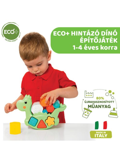 Hintázó dínó építőjáték 2in1 ECO+ ökoanyag