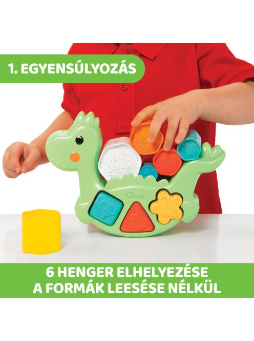 Hintázó dínó építőjáték 2in1 ECO+ ökoanyag