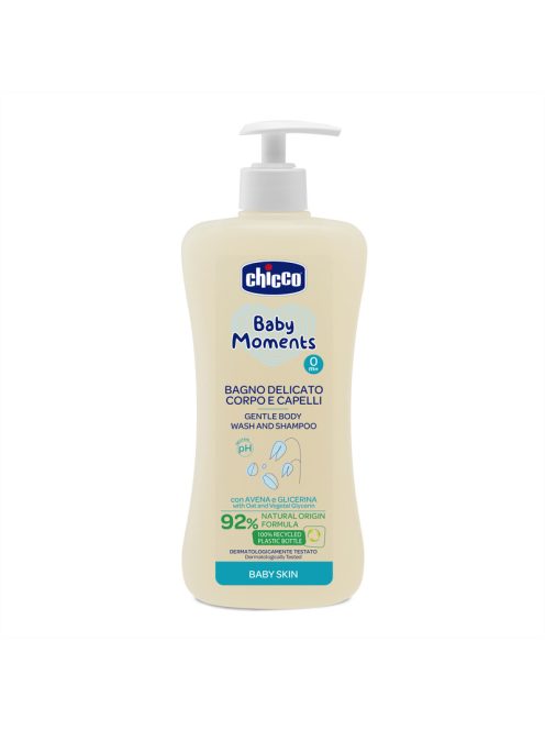 Fürdető & sampon 500 ml - újszülöttbőrre Baby Moments zabkivonat és növényi glicerin, semleges pH