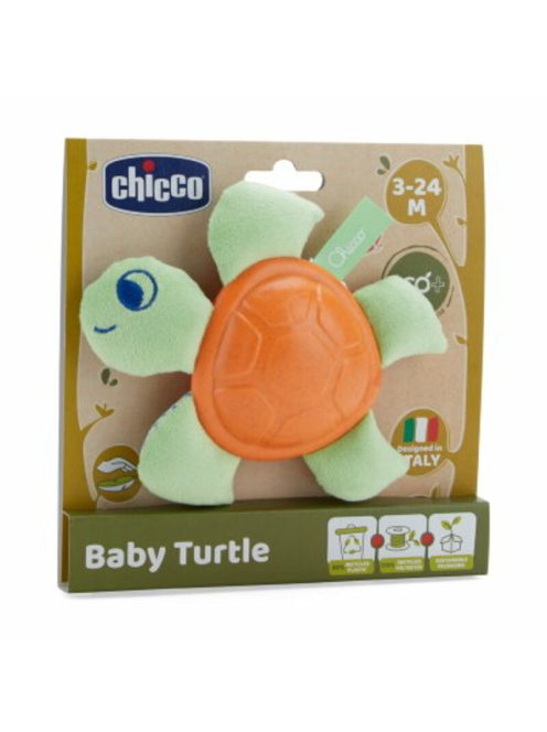 Baby Turtle Eco+ bébiteknős rágókás textiljáték ökoanyagból