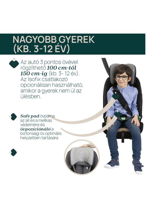 Seat&Go I-Size 76-150 cm autósülés 1/2/3 korcsoport