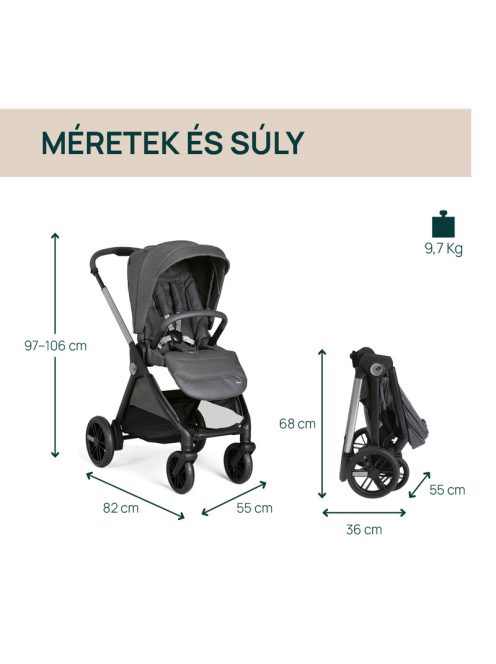 BELLAGIO Trio babakocsi önműködő záródással 22 kg-ig