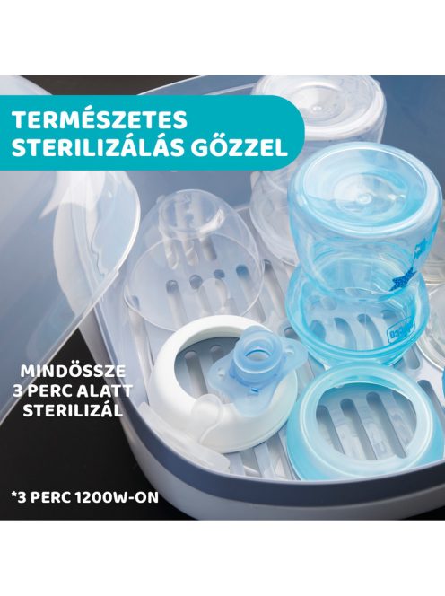 Sterilizáló mikrohullámú sütőbe 600-1200 Watt, 3-8 perc