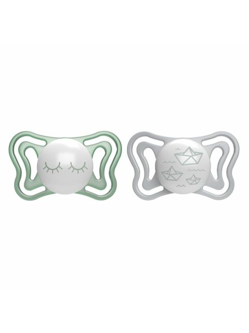 Physio Forma® Light Glow 16-36hó éjszakai cumi 2db foszforeszkálós karimával