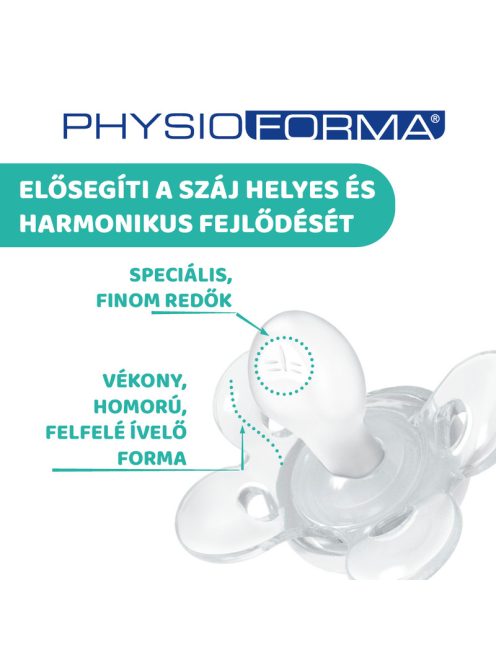 Physio Forma® Comfort szilikon cumi 1 db, 6-16 hó sterilizálható tok