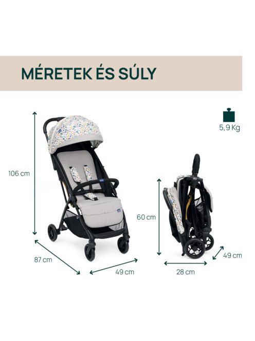 GLEE babakocsi 0-22 kg automata csukódással 0-4 év