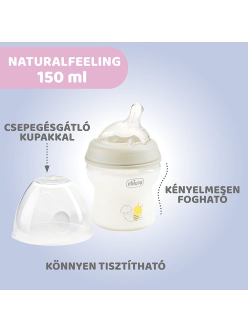 NaturalFeeling 150 ml cumisüveg újszülöttkorra normál folyású