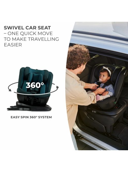 Kinderkraft gyerekülés Xpedition 2 i-Size 360 fok Isofix 40-150cm  zöldeskék