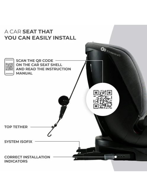 Kinderkraft gyerekülés Xpedition 2 i-Size 360 fok Isofix 40-150cm  szürke