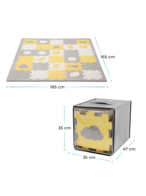 Kinderkraft szivacspuzzle szõnyeg - Luno Shape 30db sárga-szürke
