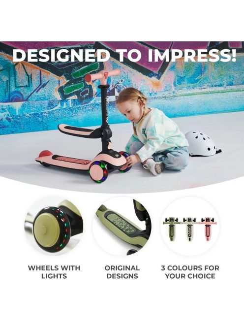 Kinderkraft roller és futóbicikli 2in1 Halley pink