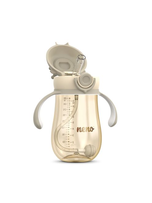 Neno szívószálas itatópohár MIO2 280ml barna