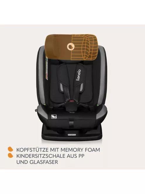 Lionelo Aart i-Size 40-150cm dönthető gyerekülés, fekete-szürke, OUTLET termék