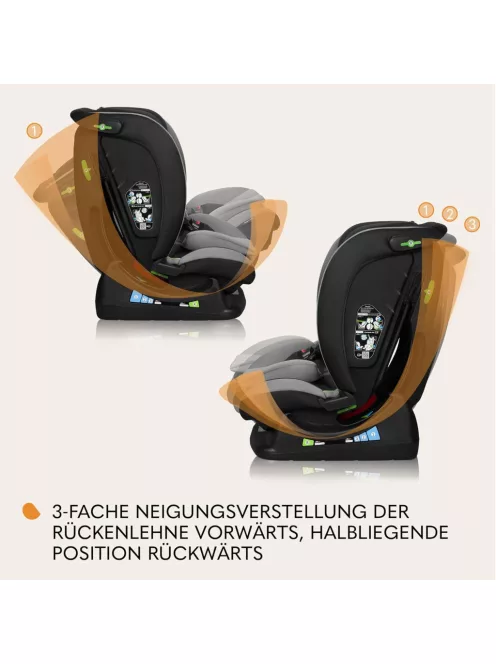 Lionelo Aart i-Size 40-150cm dönthető gyerekülés, fekete-szürke, OUTLET termék