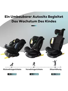   Lettas 360° i-Size 40-150cm Isofix gyerekülés, OUTLET termék