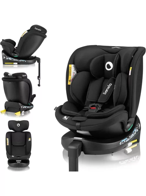  Lionelo Navy i-Size Isofix 360 fok 40-150 cm fekete gyerekülés, OUTLET termék