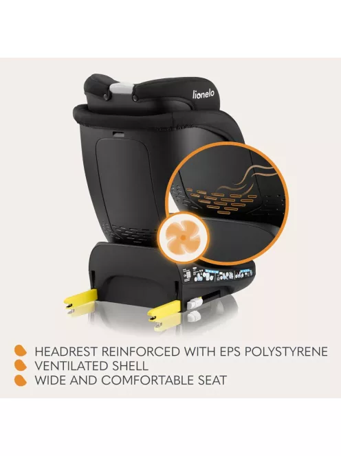  Lionelo Navy i-Size Isofix 360 fok 40-150 cm fekete gyerekülés, OUTLET termék