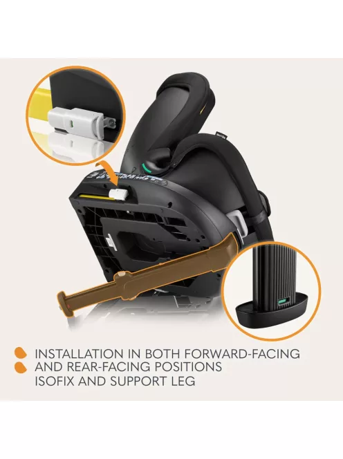  Lionelo Navy i-Size Isofix 360 fok 40-150 cm fekete gyerekülés, OUTLET termék