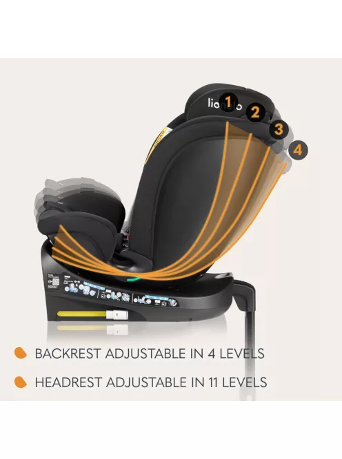  Lionelo Navy i-Size Isofix 360 fok 40-150 cm fekete gyerekülés, OUTLET termék