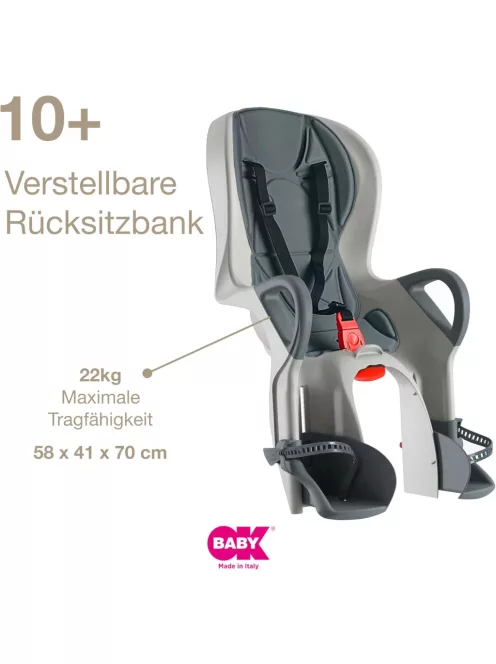 OKBaby 10+ biciklis gyerekülés, szürke-ezüst, OUTLET termék