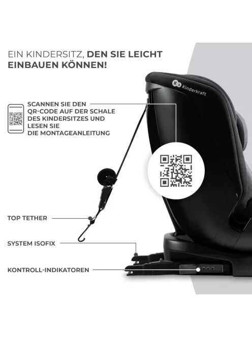  Kinderkraft Xpedition2 I-size autósülés 40-150 cm – graphite black OUTLET termék