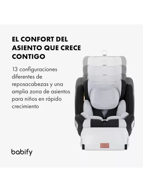 BABIFY Onboard 360° gyerekülés, i-Fix, 40-150 cm - szürke, OUTLET termék