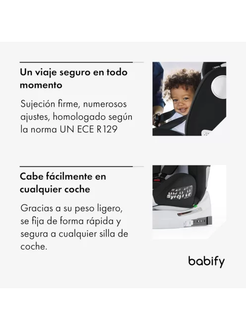 BABIFY Onboard 360° gyerekülés, i-Fix, 40-150 cm - szürke, OUTLET termék