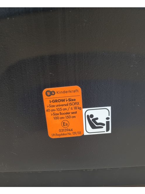 Kinderkraft gyerekülés I-Grow i-Size Isofix 40-150cm szürke. OUTLET termék