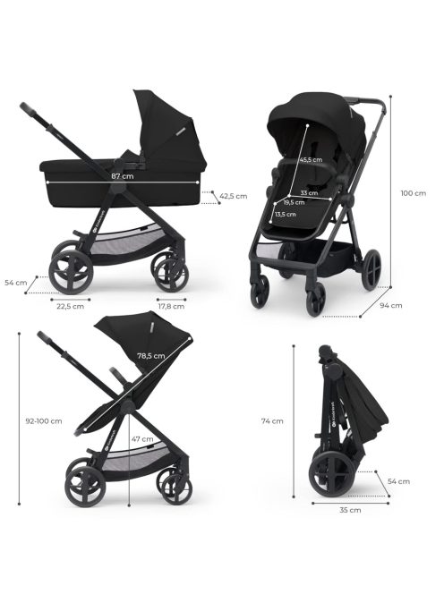 Kinderkraft NEWLY 3 az 1-ben babakocsi, OUTLET termék