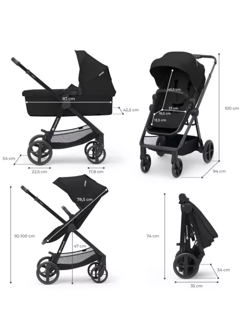 Kinderkraft NEWLY 3 az 1-ben babakocsi, OUTLET termék