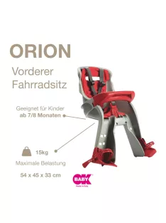   OKBaby Orion biciklis gyerekülés, piros-ezüst, OUTLET termék