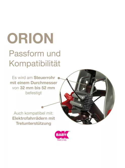 OKBaby Orion biciklis gyerekülés, piros-ezüst, OUTLET termék