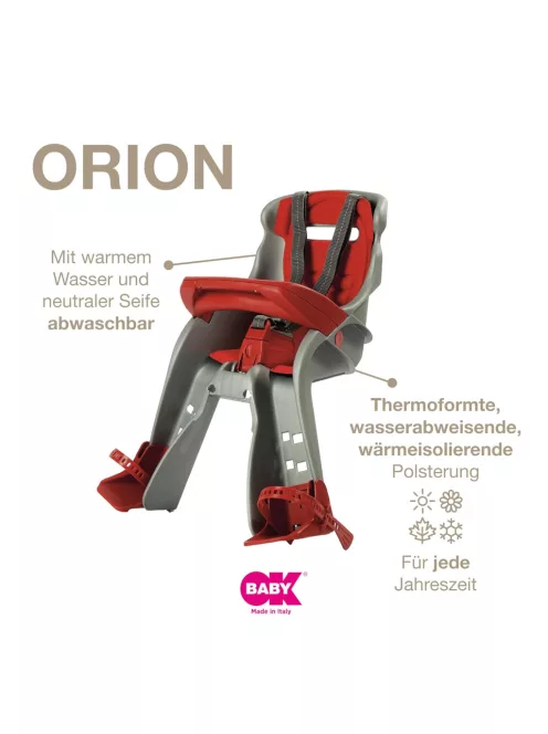 OKBaby Orion biciklis gyerekülés, piros-ezüst, OUTLET termék