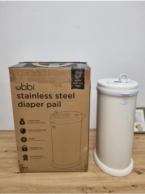 Ubbi Steel rozsdamentes pelenkatároló kuka, OUTLET termék
